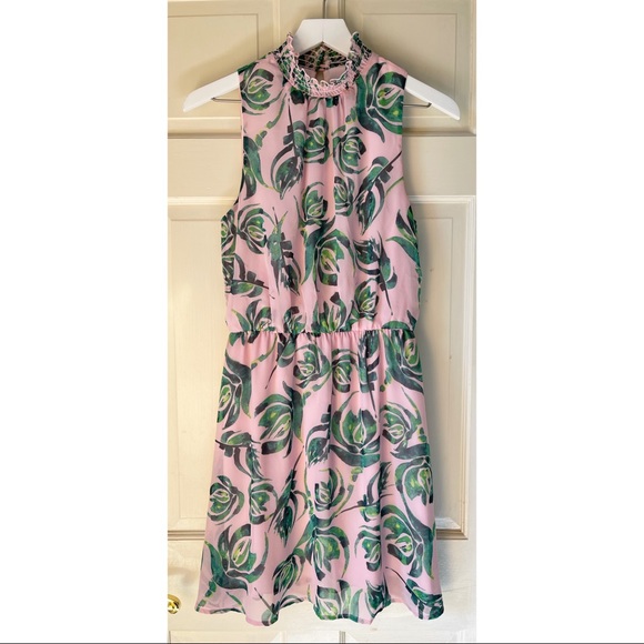 Everly sleeveless floral high neck sundress Pink - Picture 2 of 7